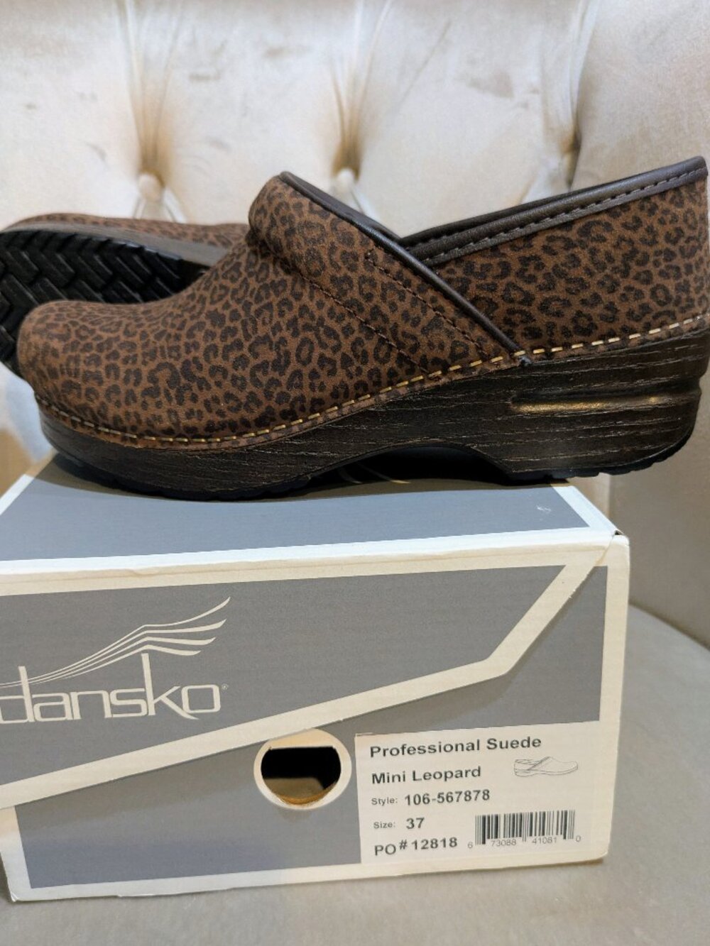 DANSKO PROFESSIONAL SUEDE MINI LEOPARD CLOGS - SIZE EU 37 - RARE FIND